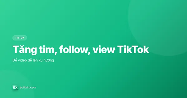 Tăng tim, follow, view TikTok để lên xu hướng